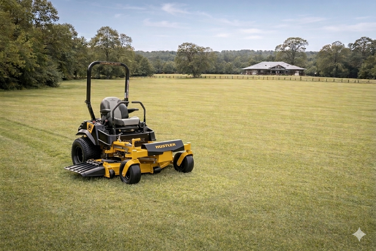 Professional acreage mowing service in Ipswich on a large rural property